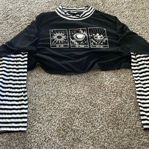 Tarot card crop top with turtleneck